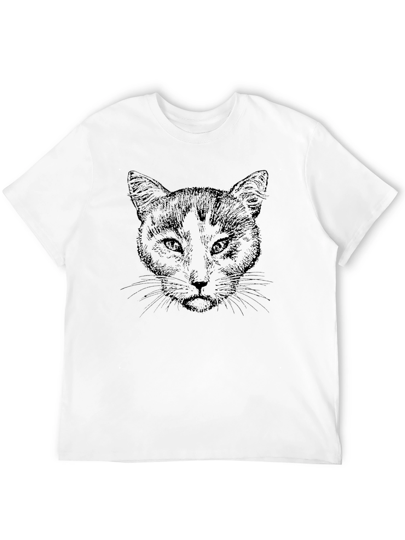 Cat Face Graphic T-Shirt - Black Unisex