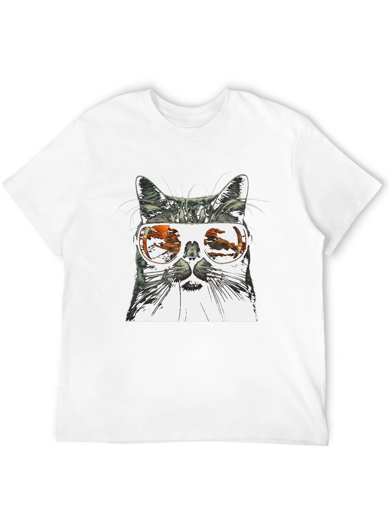 Cool Cat Sunglasses Graphic Tee - Black