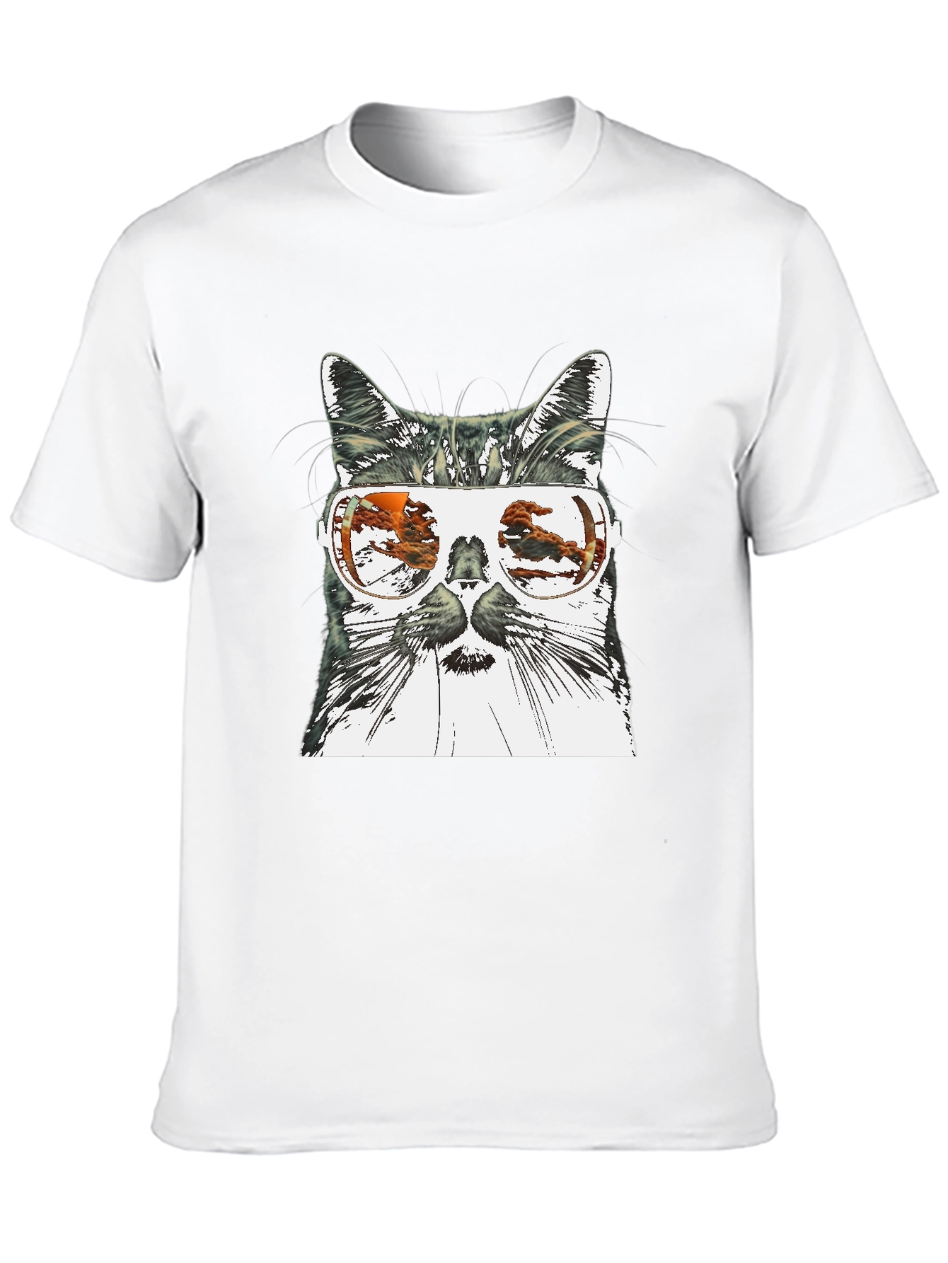 Cool Cat Sunglasses Graphic Tee - Black