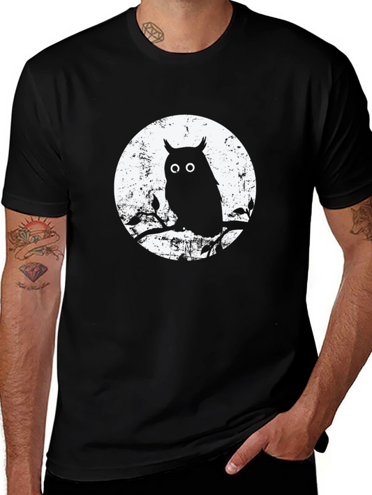 Owl Silhouette Graphic Tee - Night Bird T-Shirt