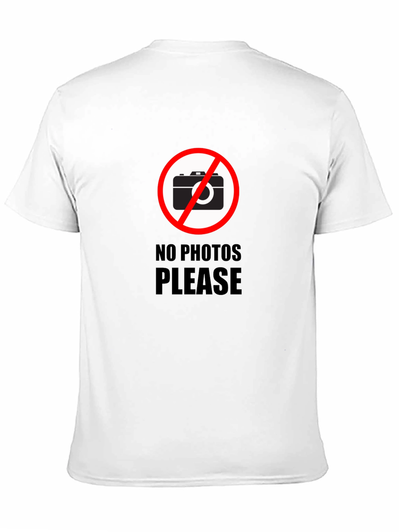 No Photos Please Graphic T-Shirt - Stylish Black Tee