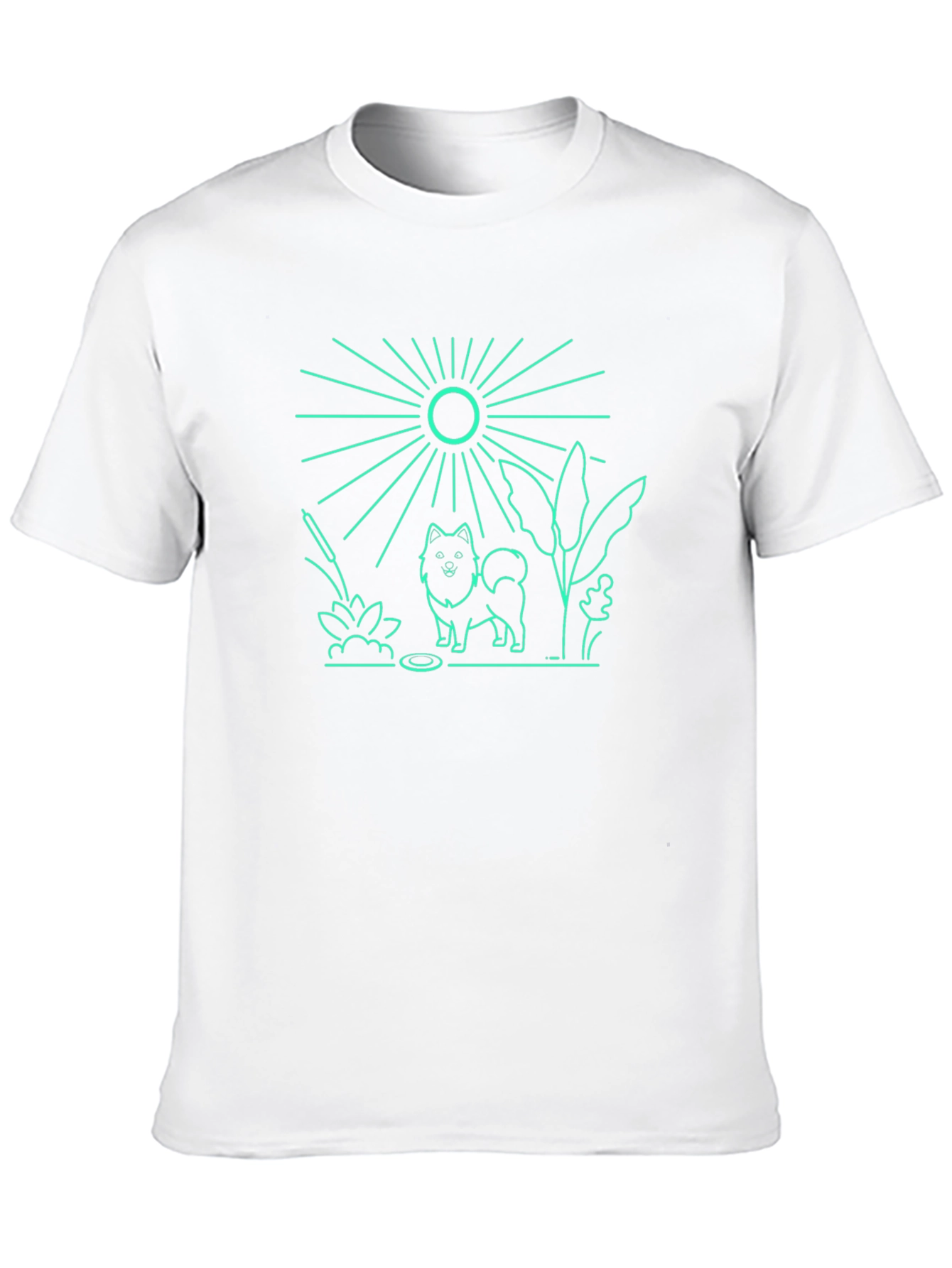 Dog & Sun Graphic Tee - Black Cotton T-Shirt