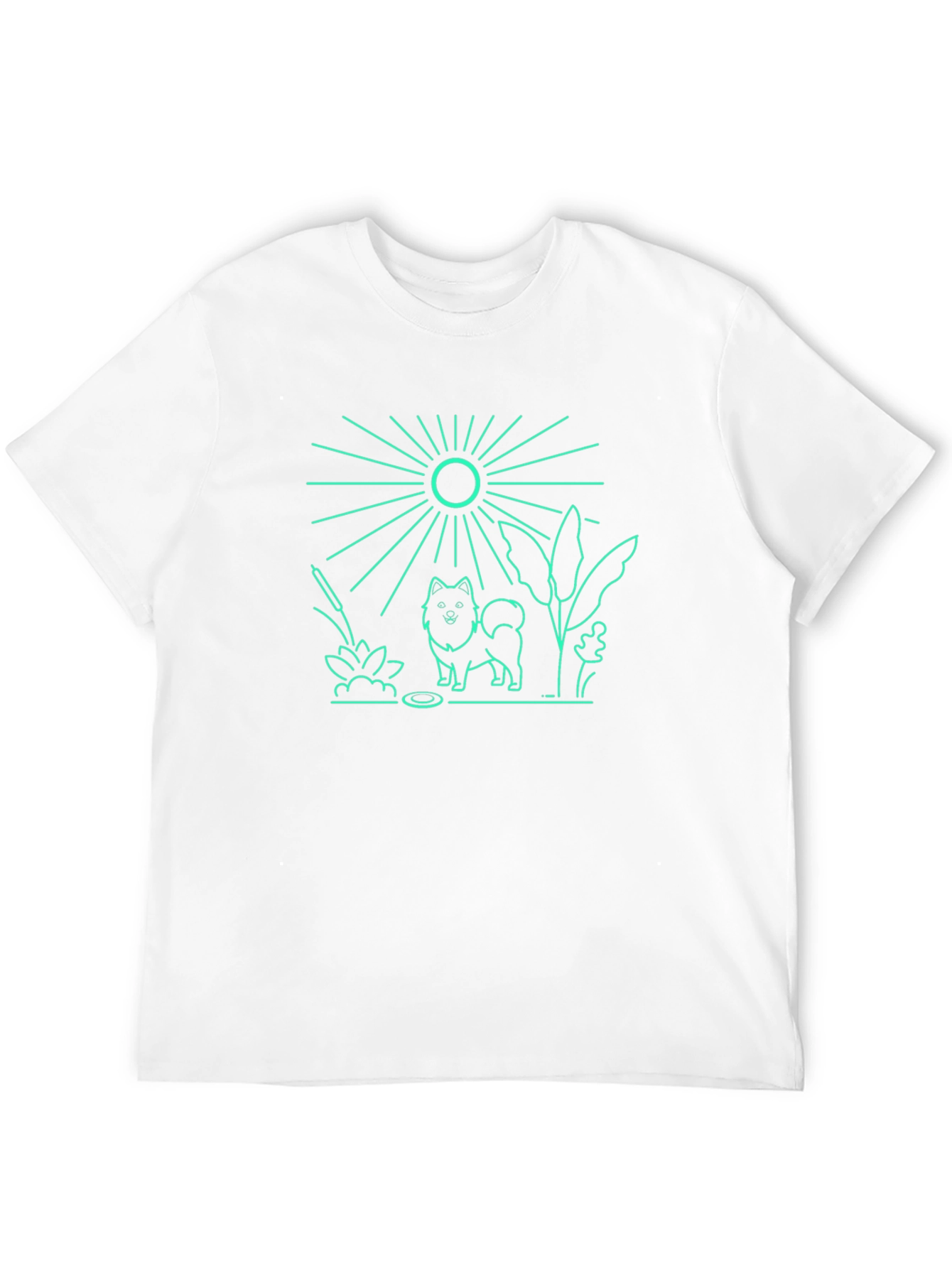 Dog & Sun Graphic Tee - Black Cotton T-Shirt