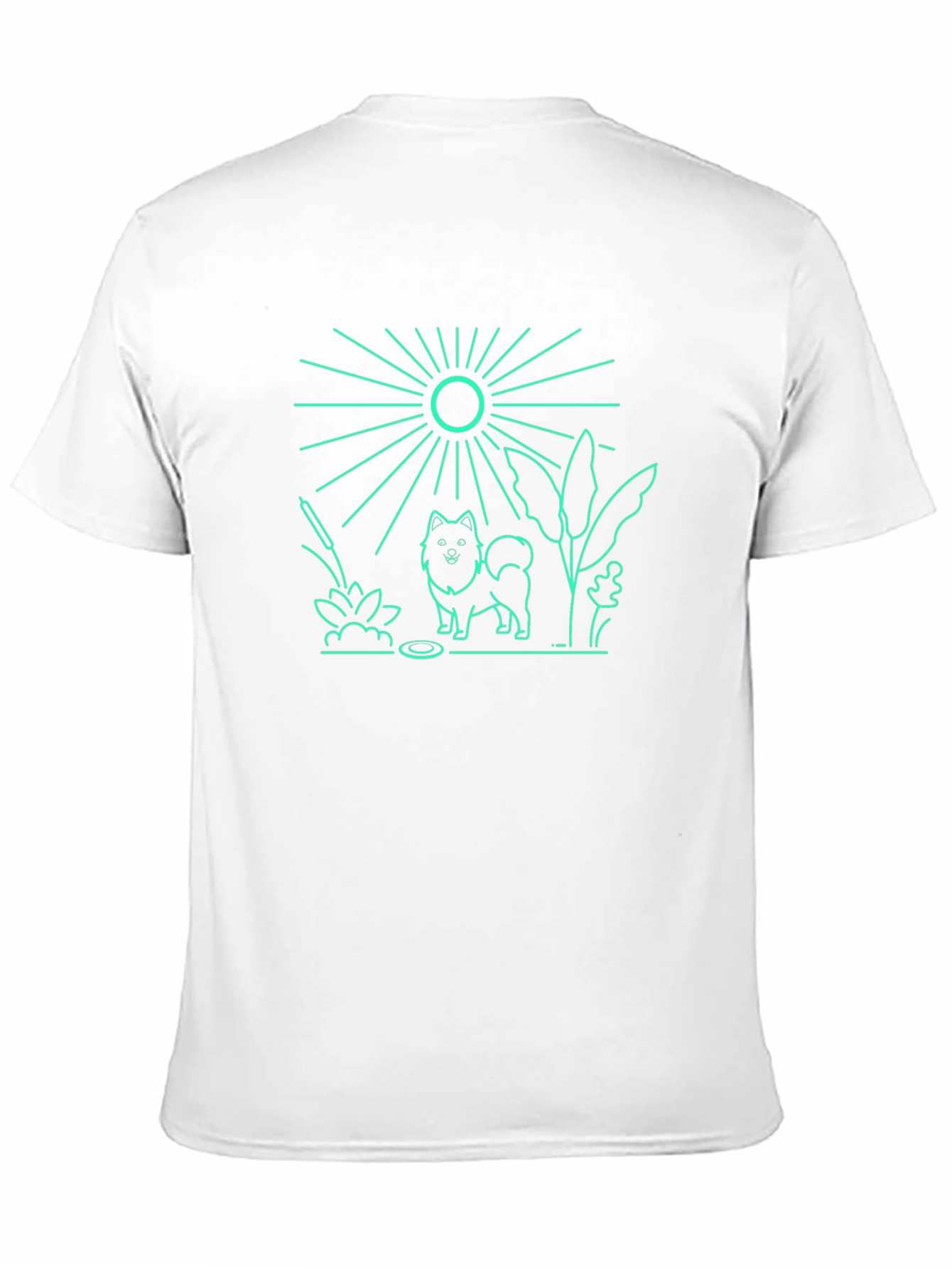 Dog & Sun Graphic Tee - Black Cotton T-Shirt