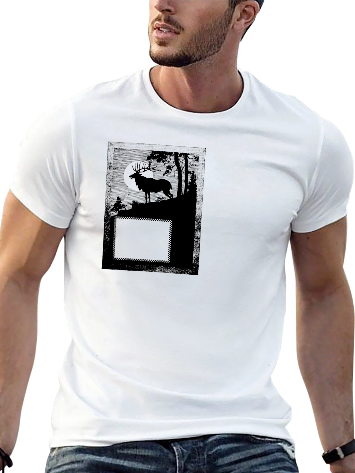 Black Deer Graphic T-Shirt