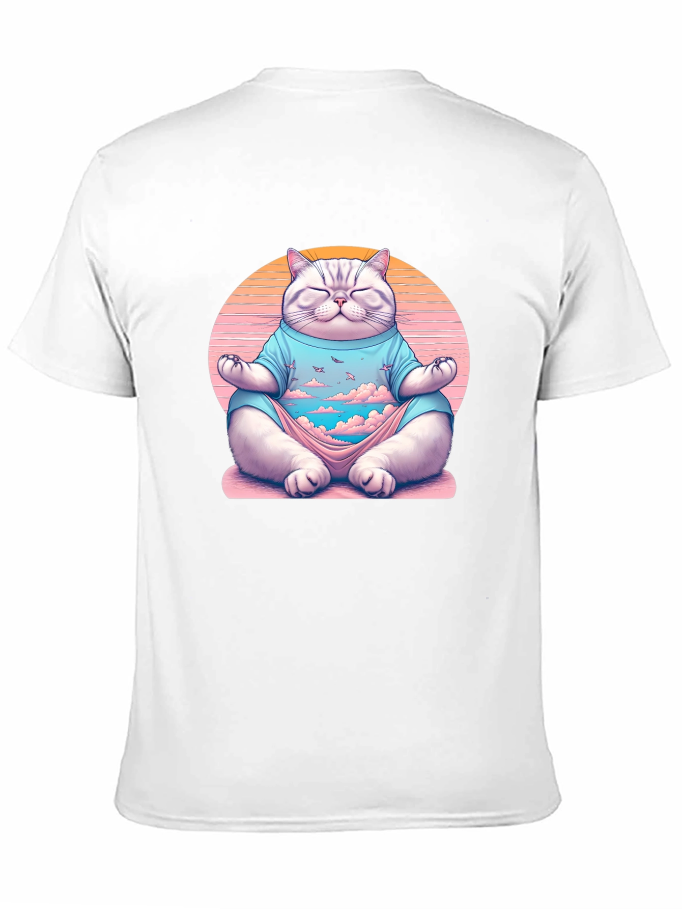 Zen Cat Meditation T-Shirt - Relaxed Fit