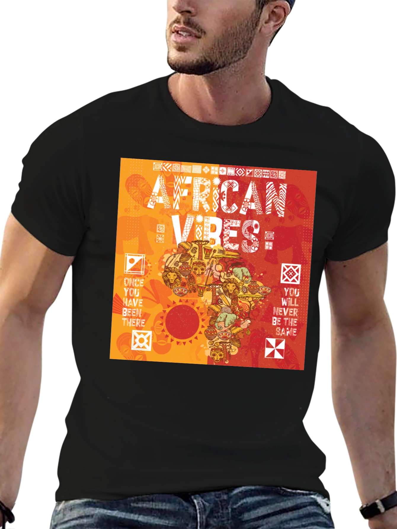 African Vibes Graphic Tee - Black