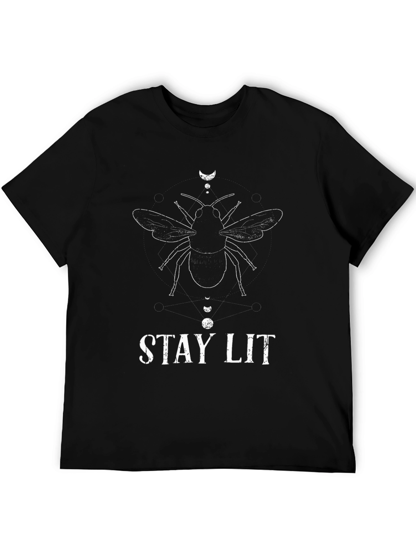 Stay Lit Graphic Tee - Black Cotton T-Shirt