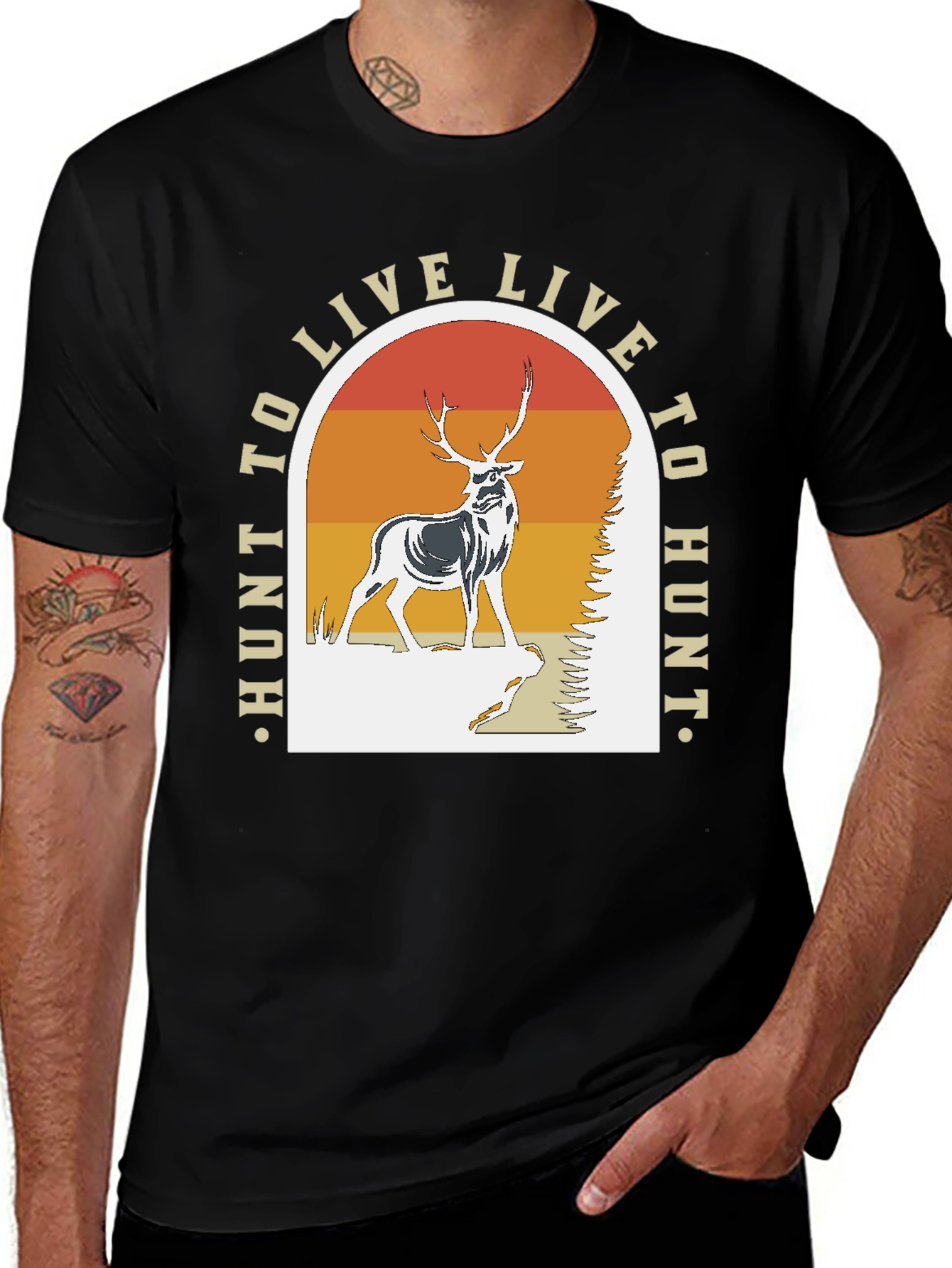 Hunt to Live T-Shirt - Deer Graphic Tee