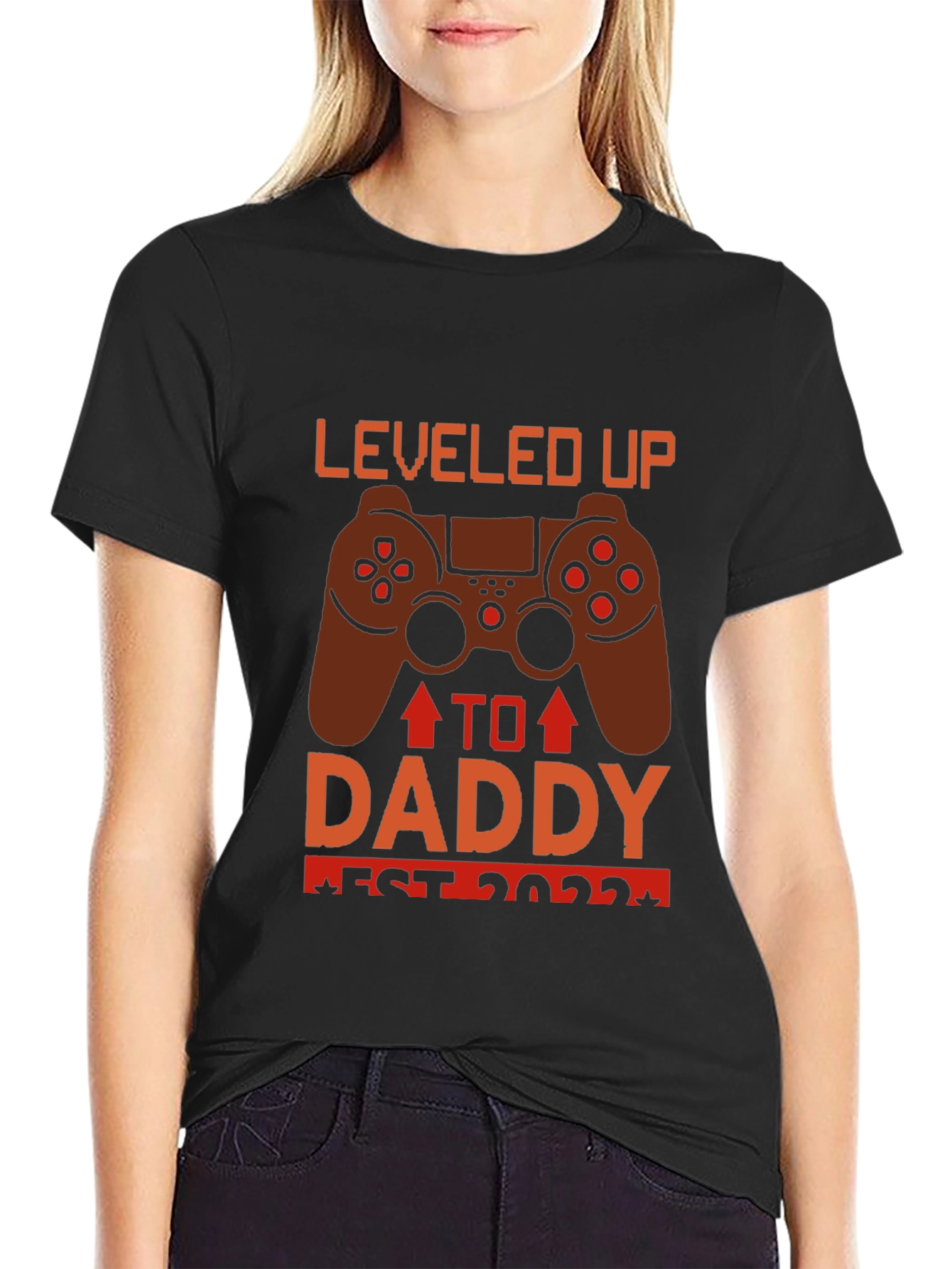 Leveled Up To Daddy Est 2022 Gamer T-Shirt