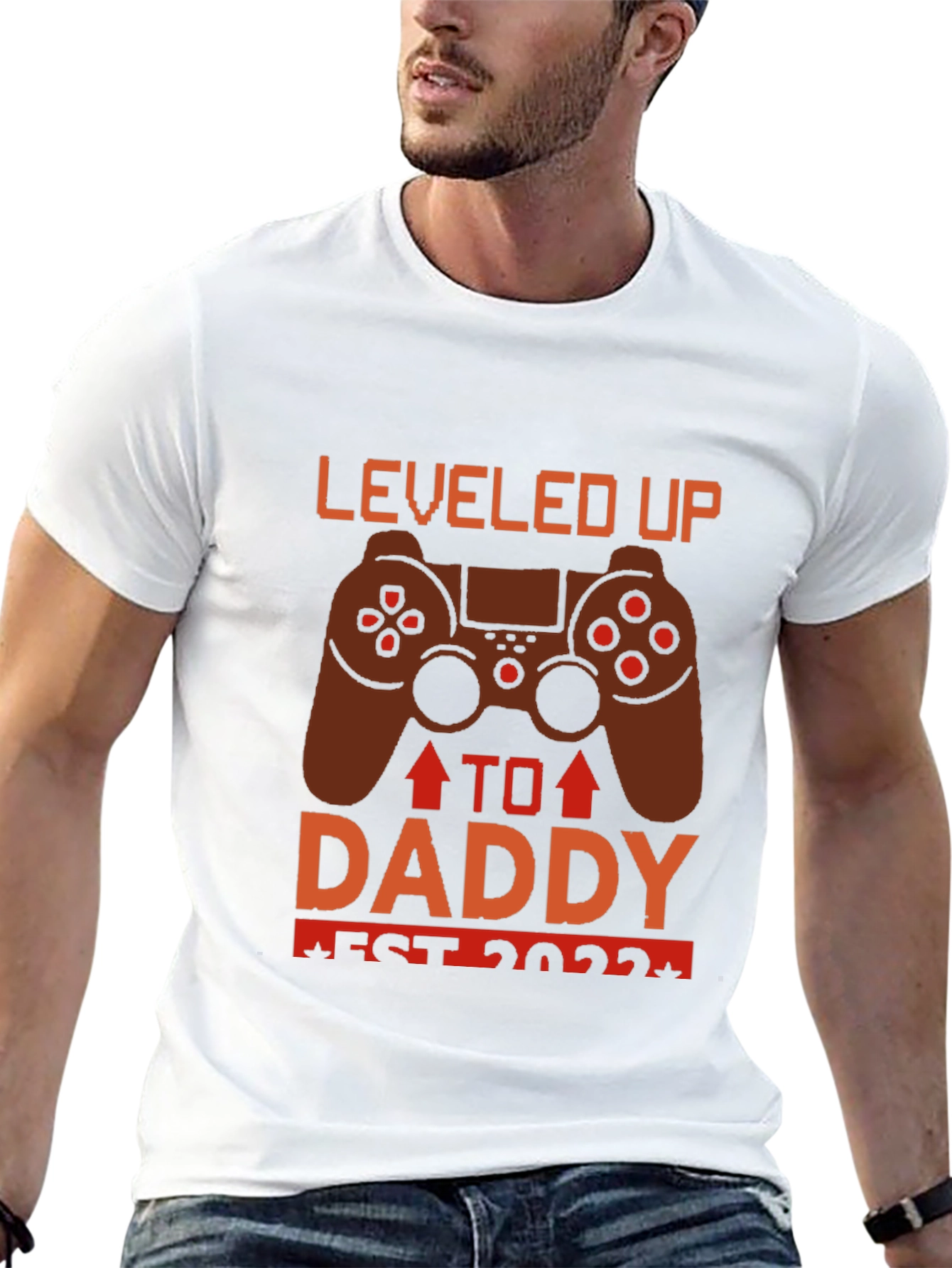 Leveled Up To Daddy Est 2022 Gamer T-Shirt