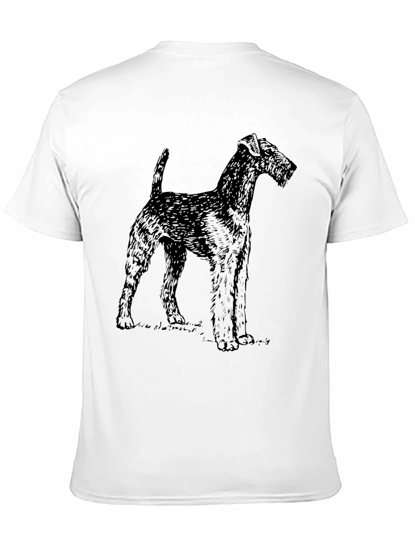 Dog Sketch Graphic Tee - Casual Black T-Shirt