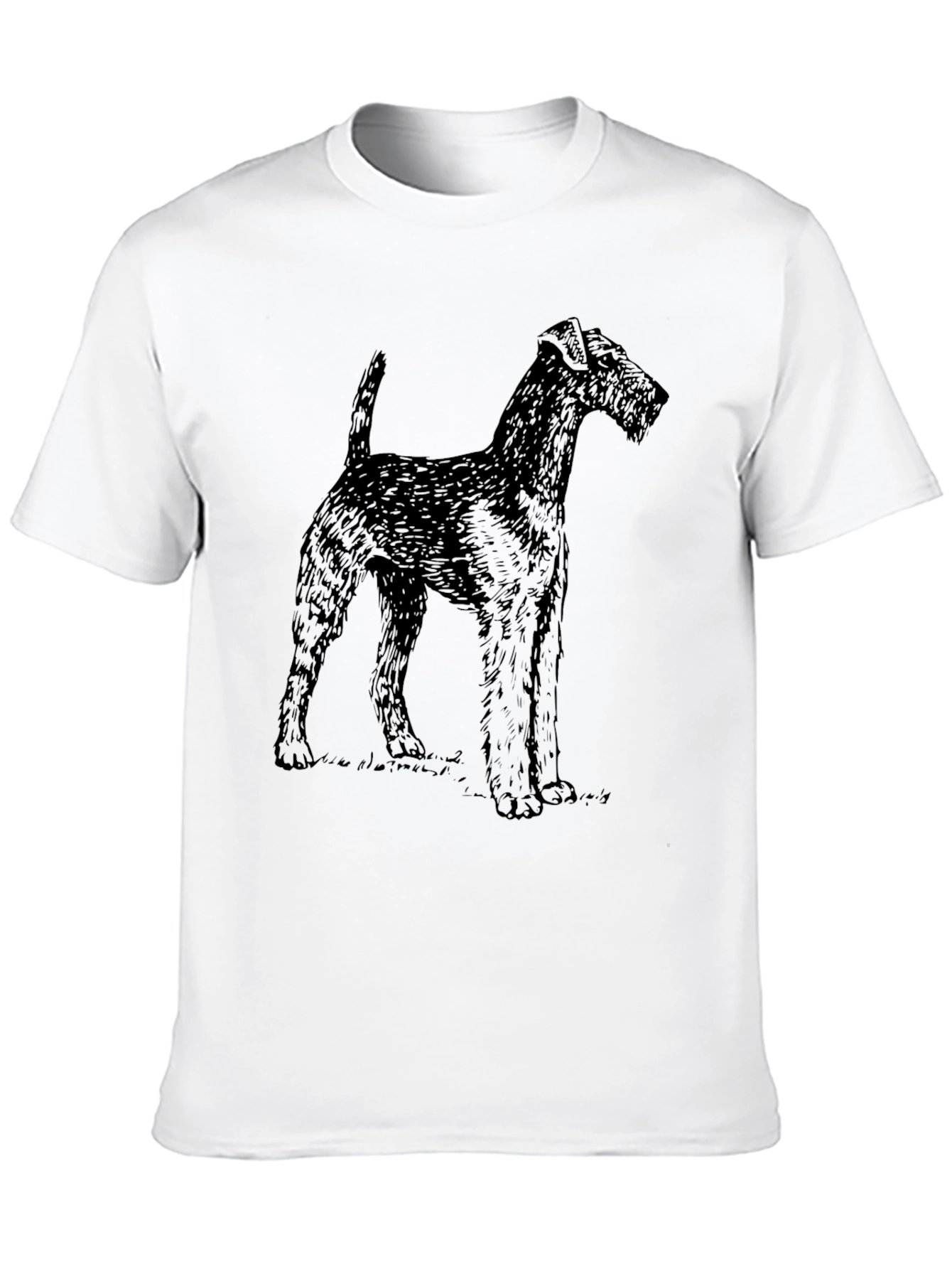 Dog Sketch Graphic Tee - Casual Black T-Shirt