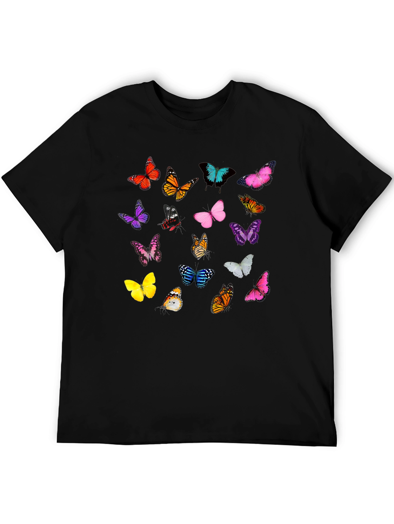 Butterfly Print Black T-Shirt