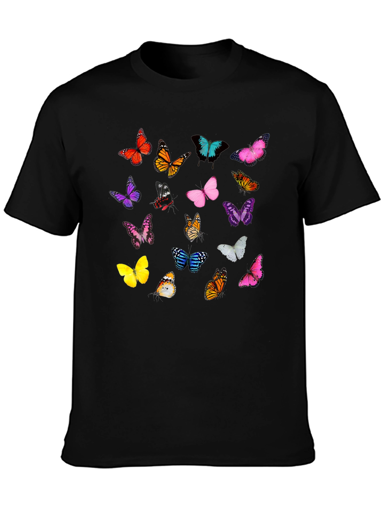 Butterfly Print Black T-Shirt
