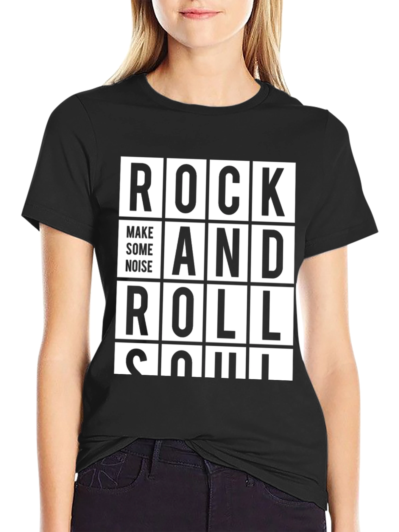 Rock And Roll Soul Black Graphic T-Shirt