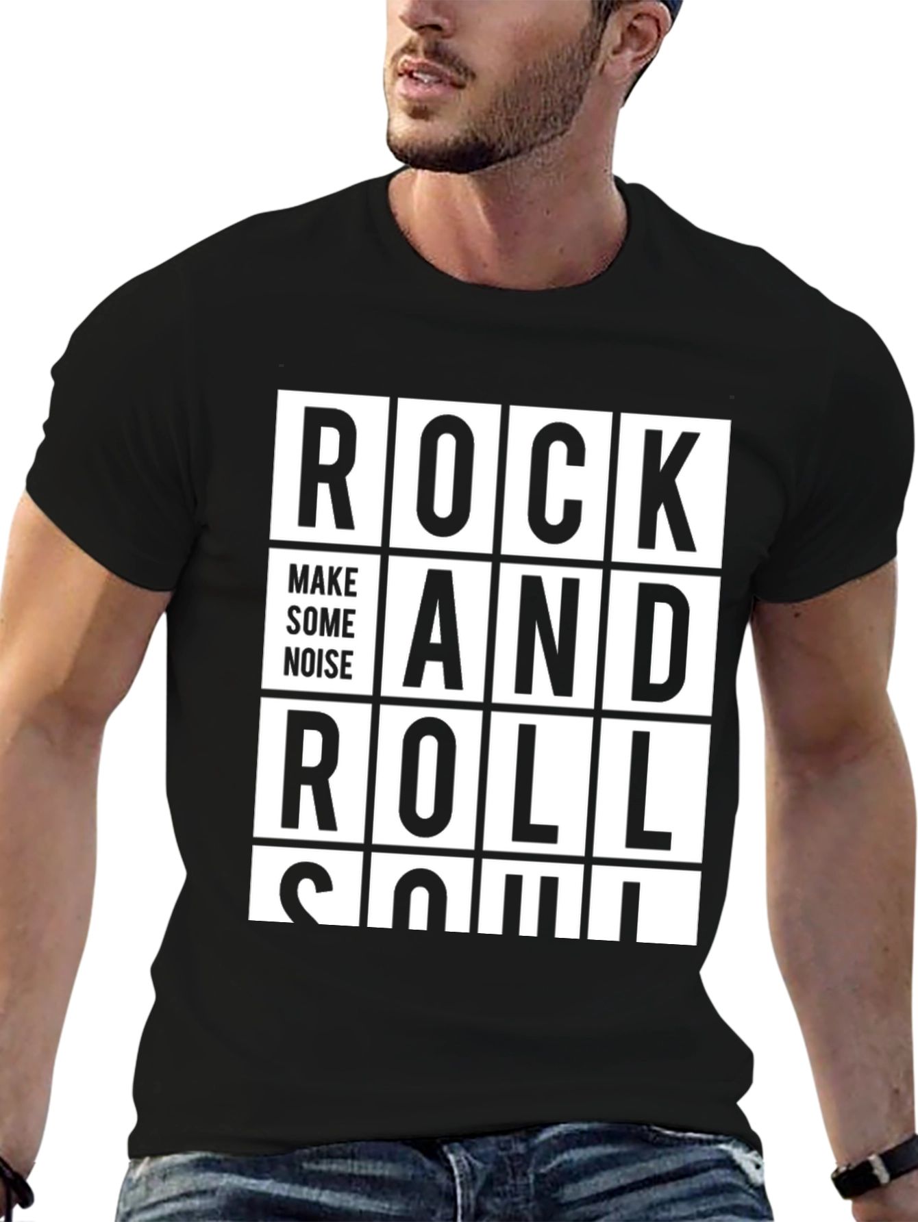 Rock And Roll Soul Black Graphic T-Shirt