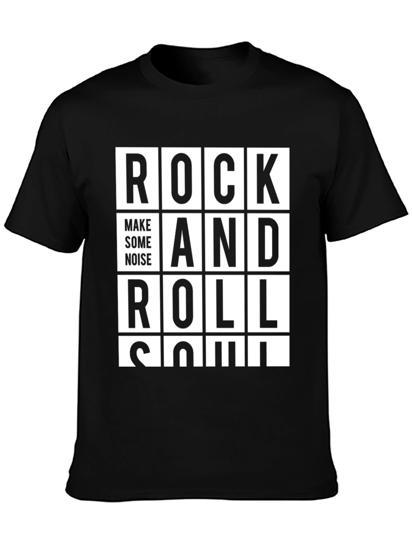 Rock And Roll Soul Black Graphic T-Shirt