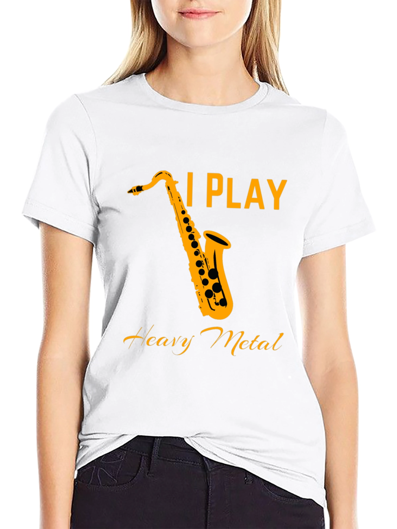 I Play Heavy Metal Saxophone Black T-Shirt