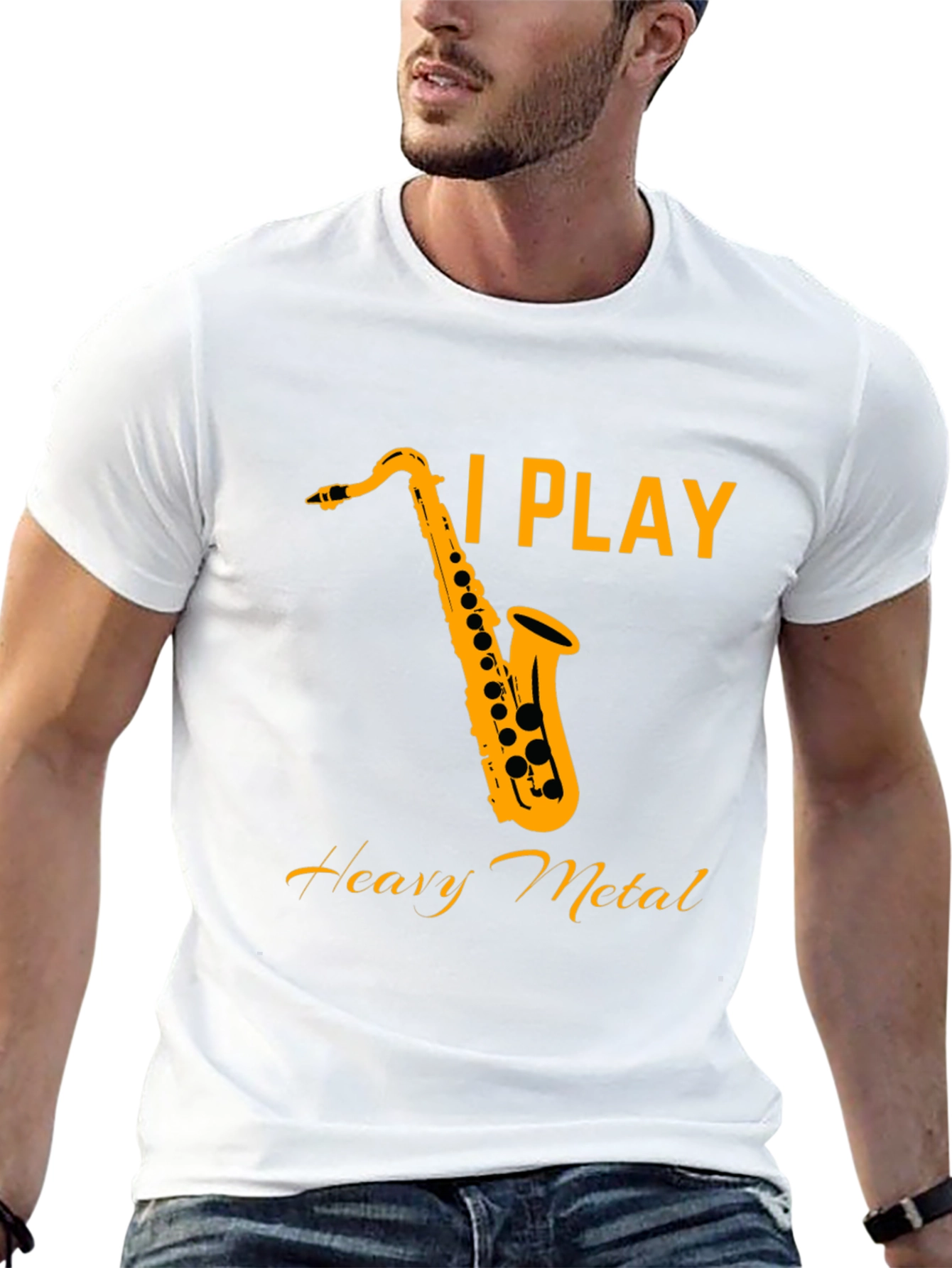 I Play Heavy Metal Saxophone Black T-Shirt