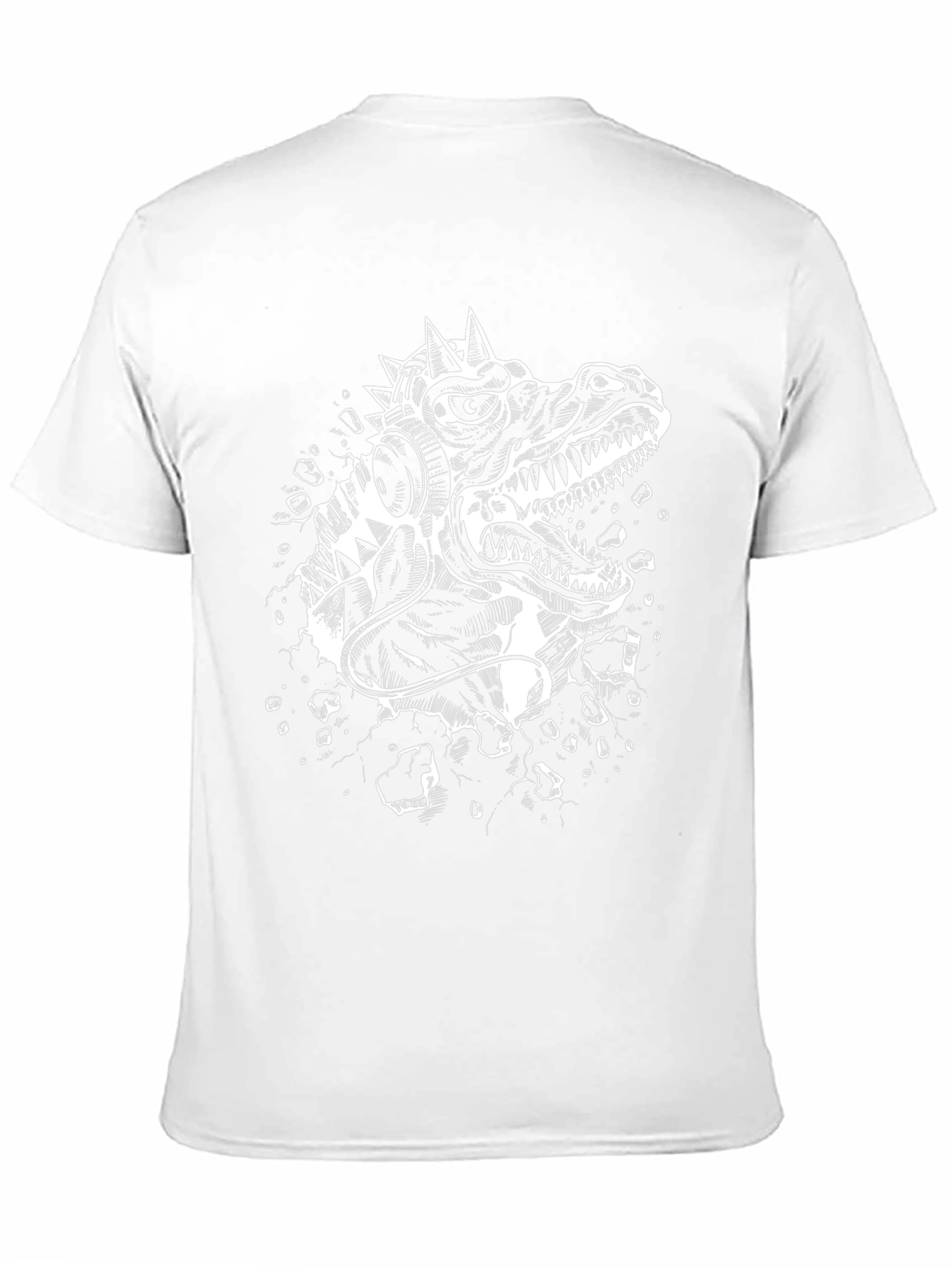 Dino DJ Graphic Tee - Black Cotton T-Shirt