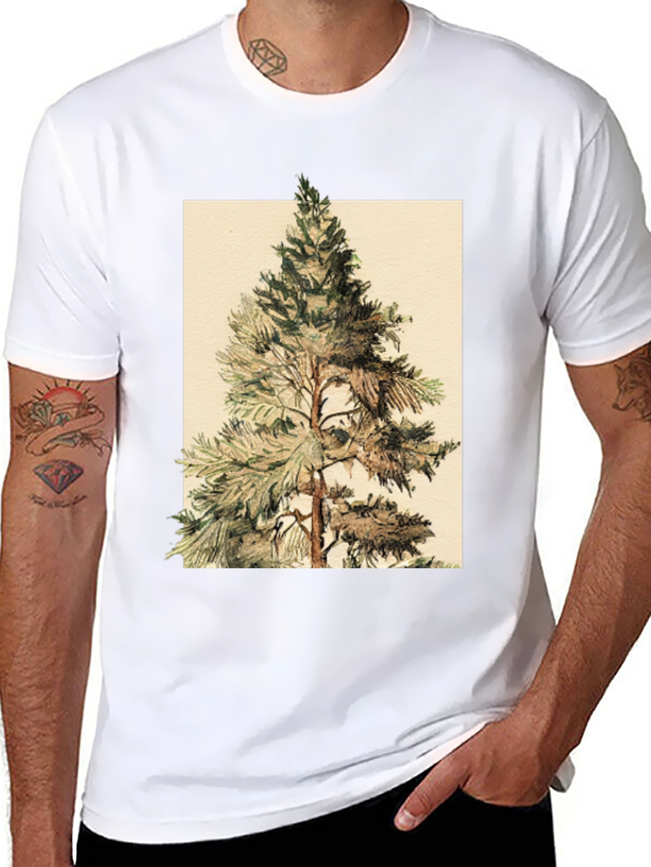 Pine Tree Graphic Tee - Nature Inspired Design