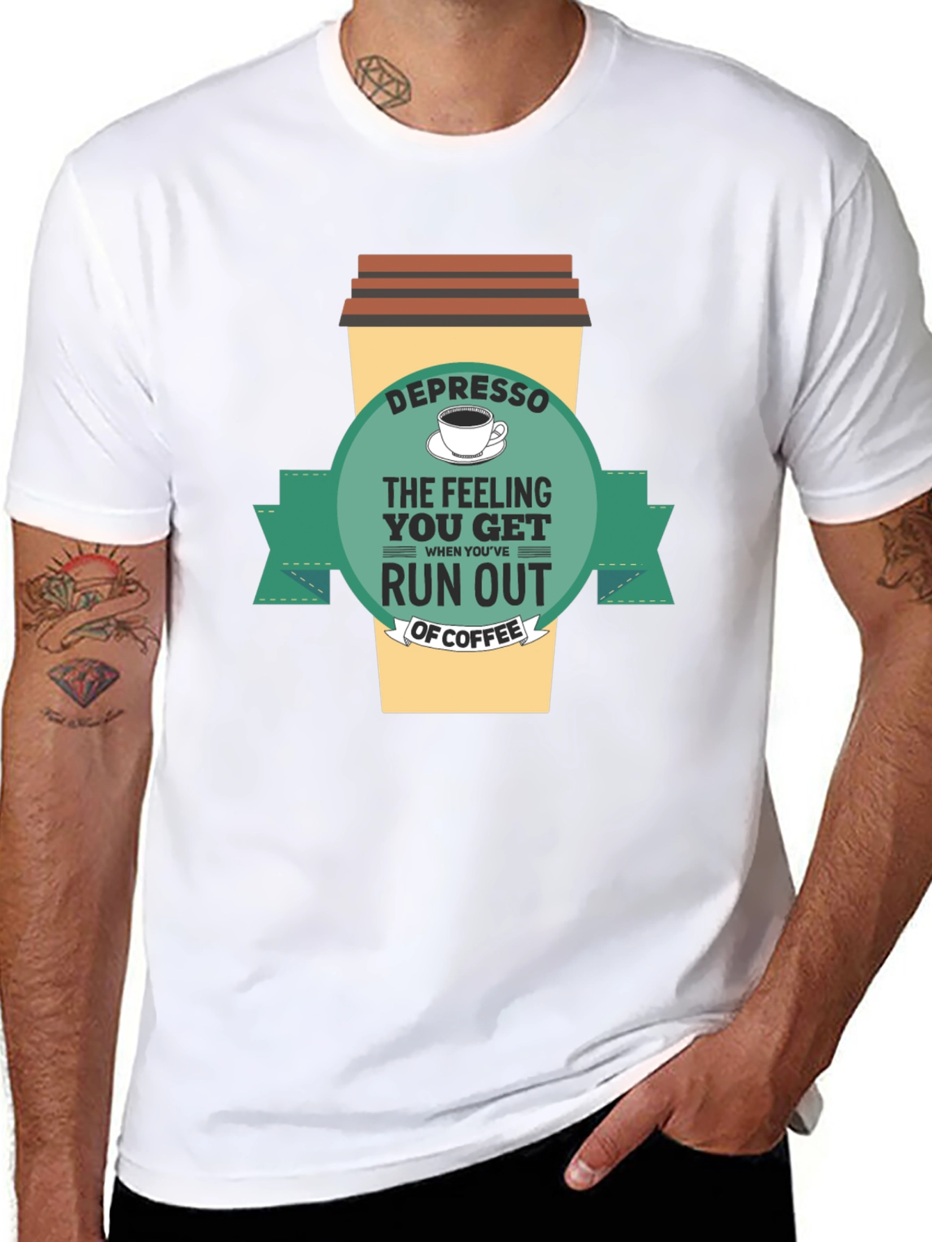 Depresso Coffee T-Shirt - Funny Caffeine Tee