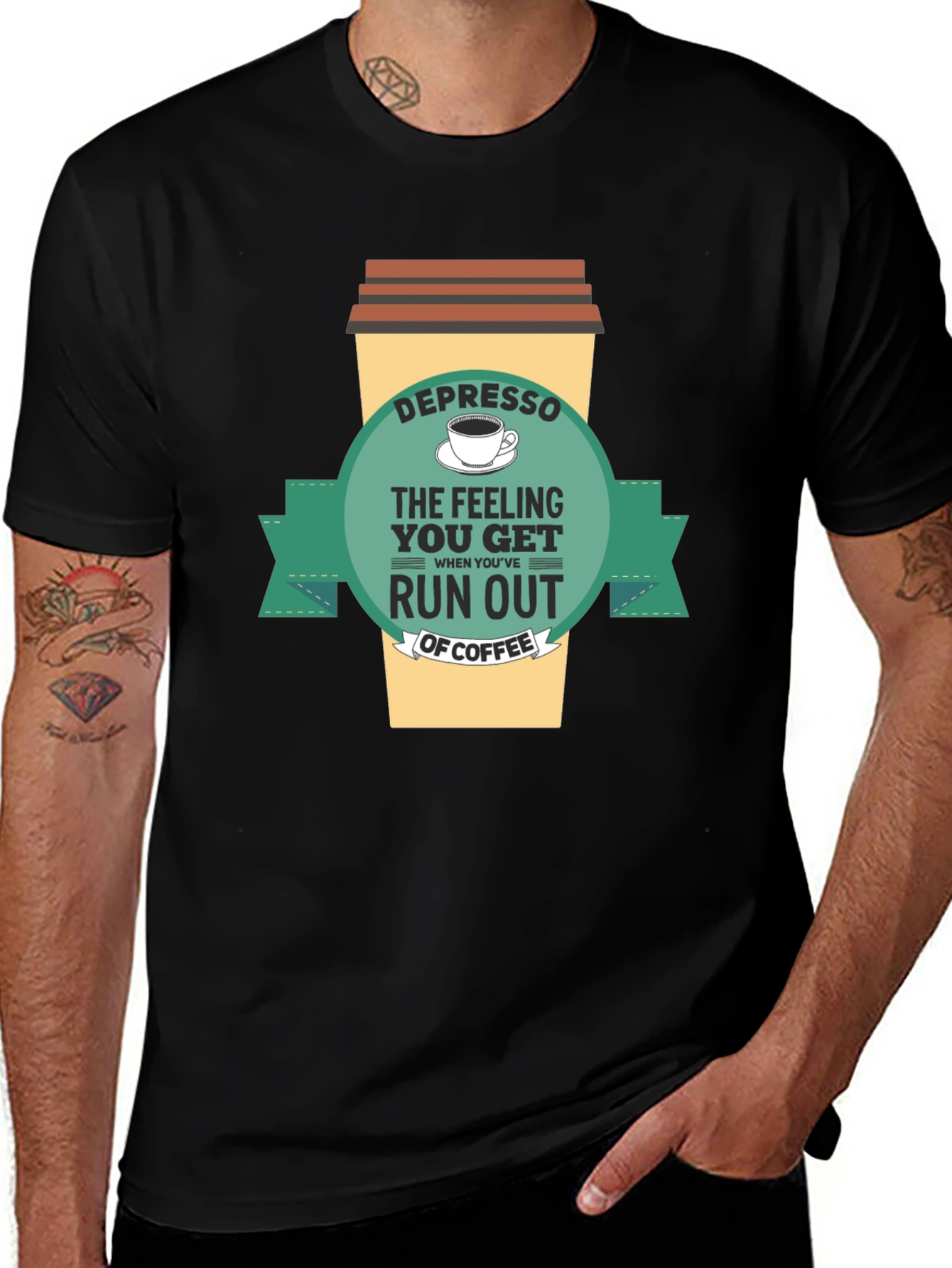 Depresso Coffee T-Shirt - Funny Caffeine Tee