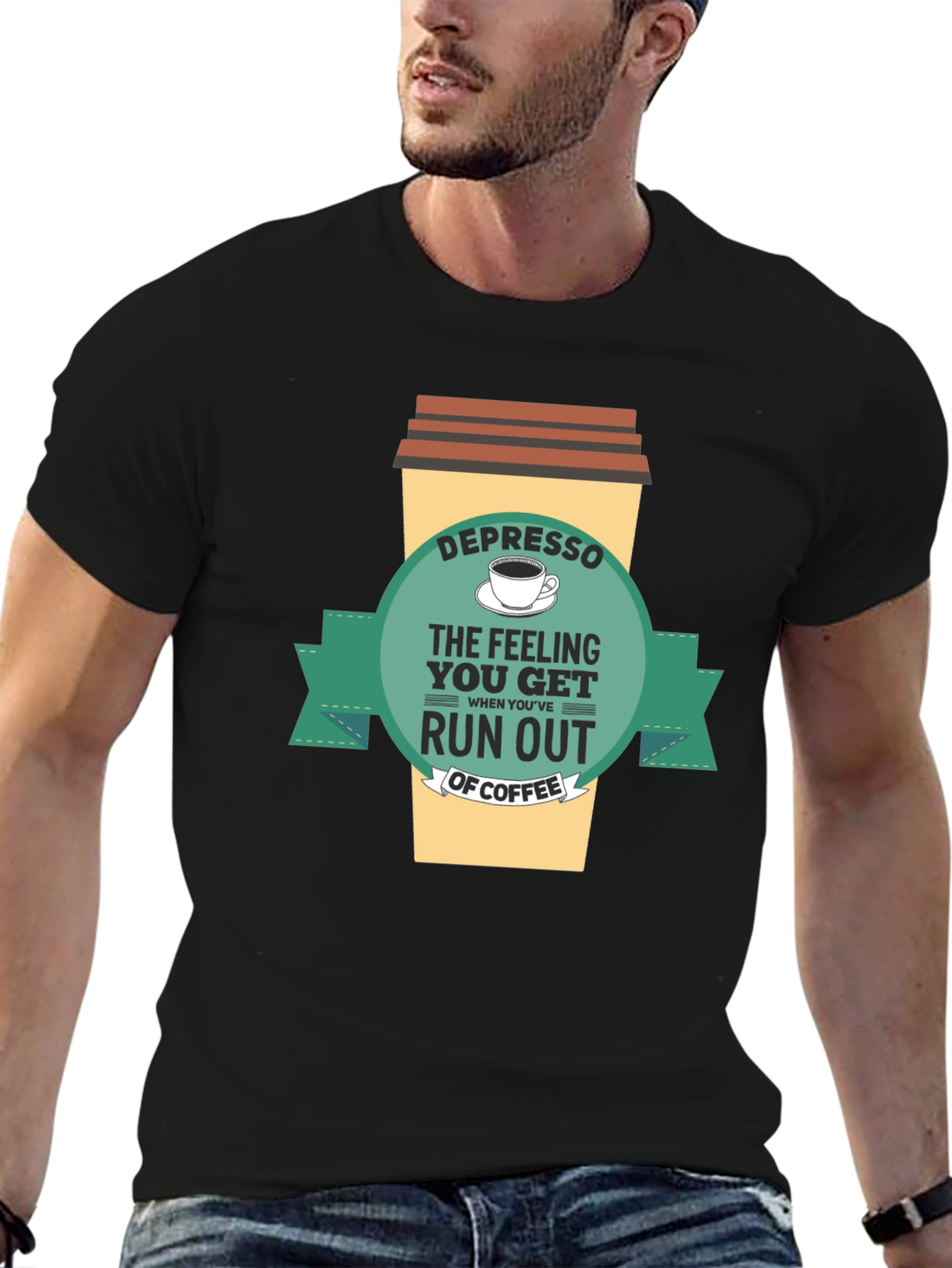 Depresso Coffee T-Shirt - Funny Caffeine Tee