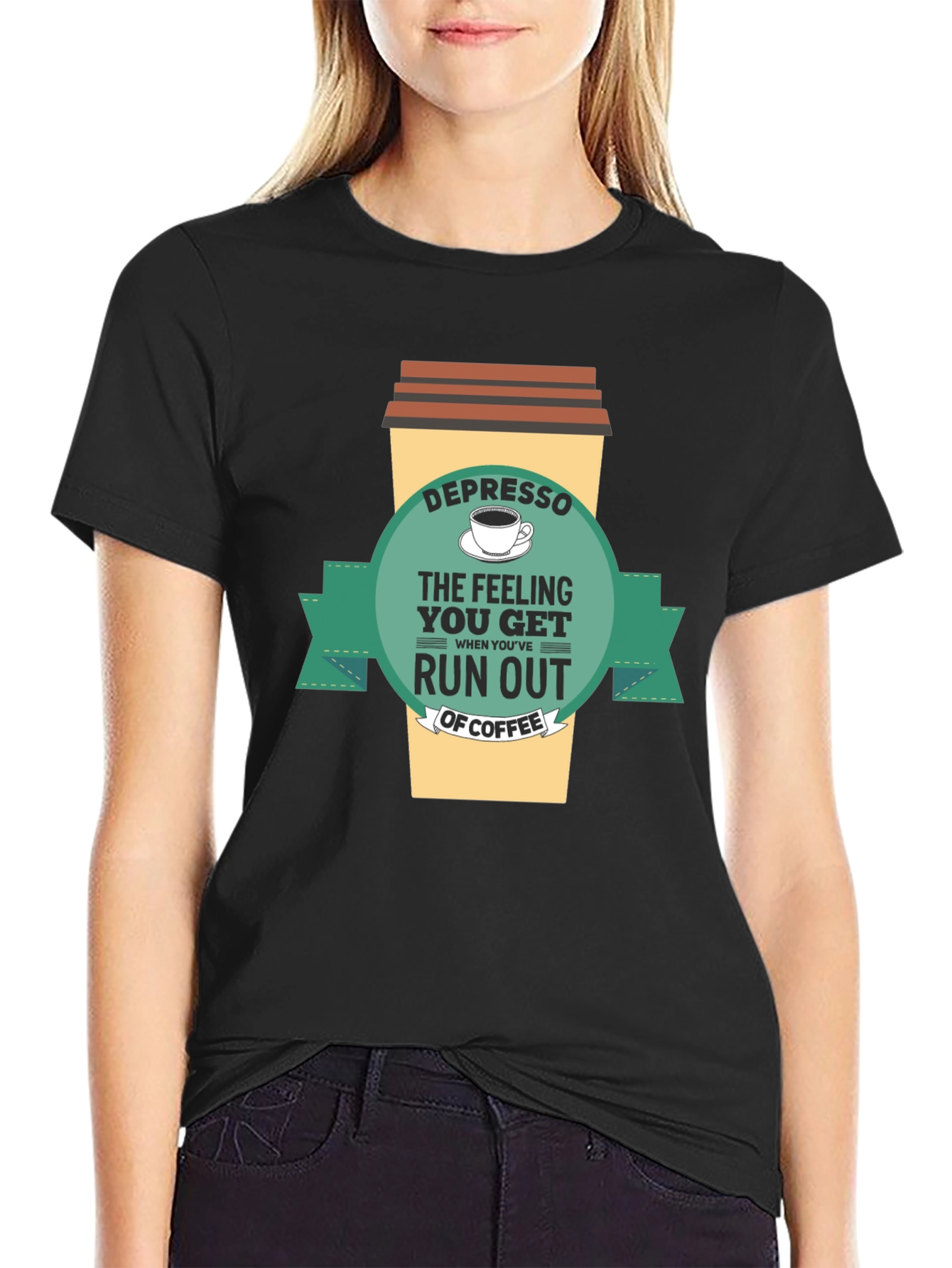 Depresso Coffee T-Shirt - Funny Caffeine Tee