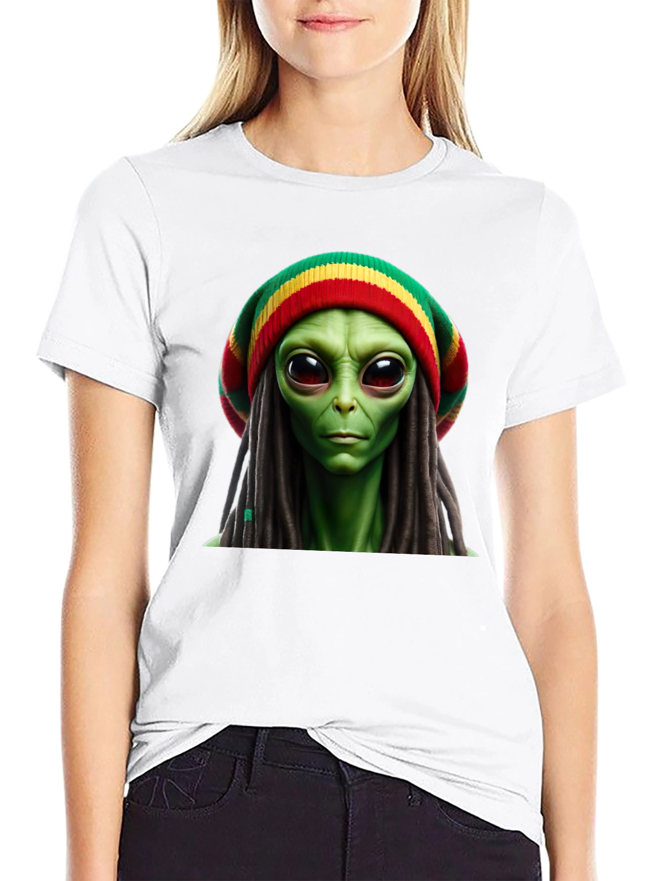 Rasta Alien T-Shirt - Unique Graphic Tee