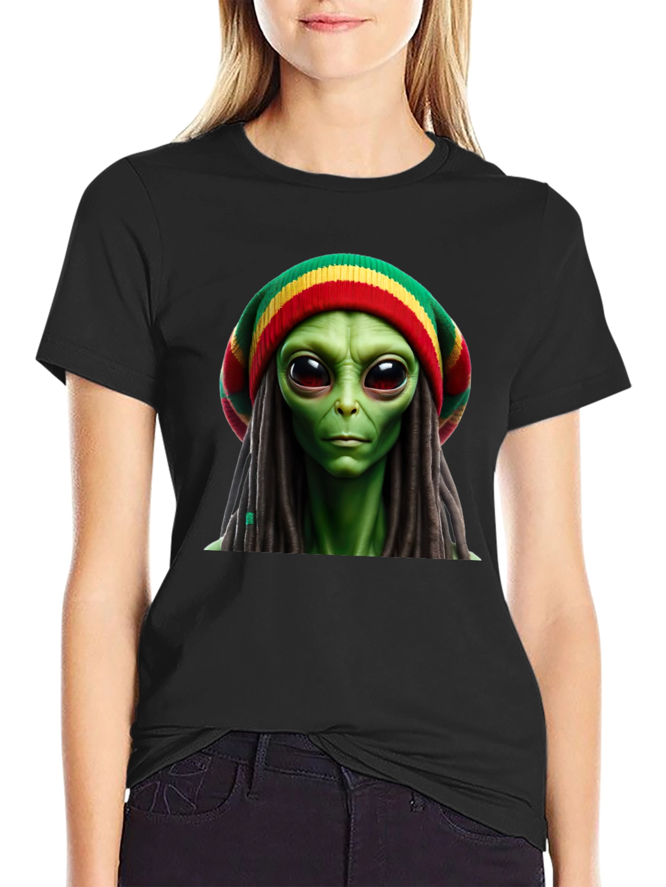 Rasta Alien T-Shirt - Unique Graphic Tee