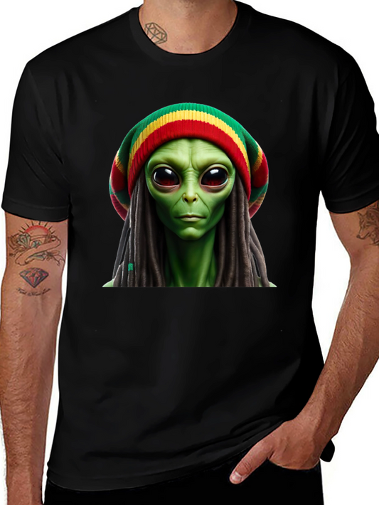 Rasta Alien T-Shirt - Unique Graphic Tee