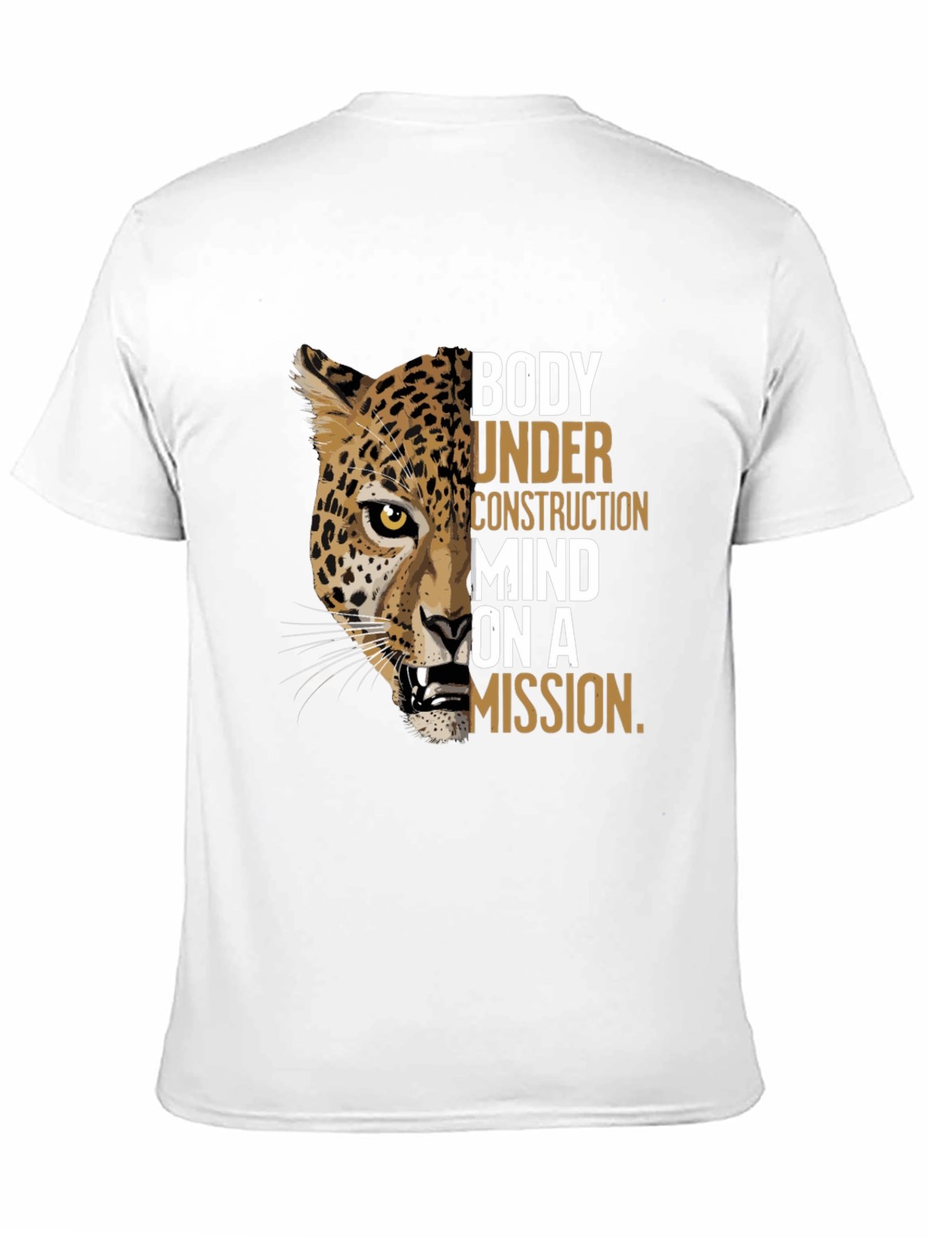 Body Under Construction Leopard Graphic T-Shirt