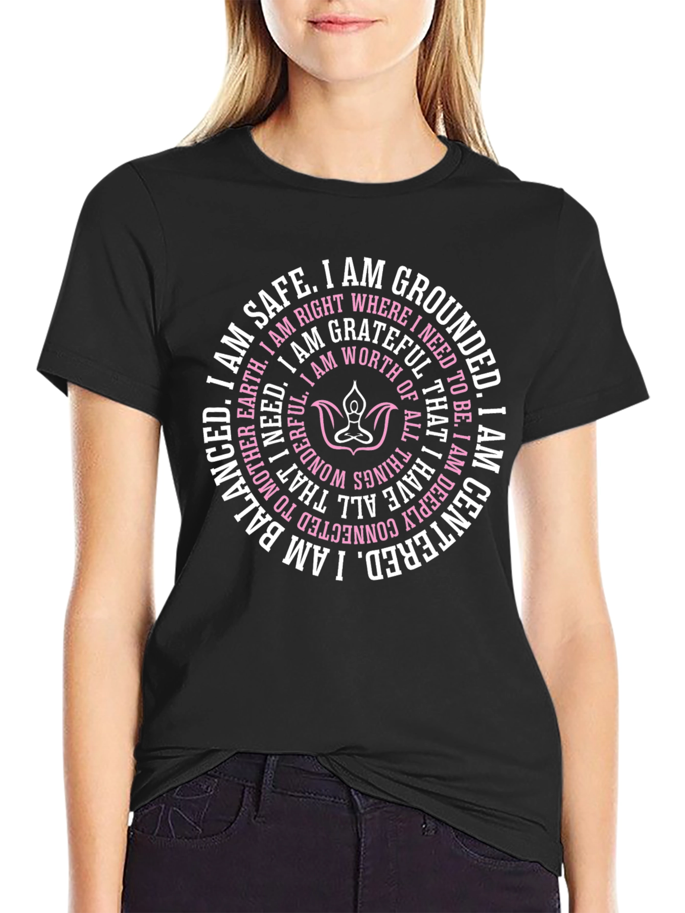 Affirmation Circle Black T-Shirt