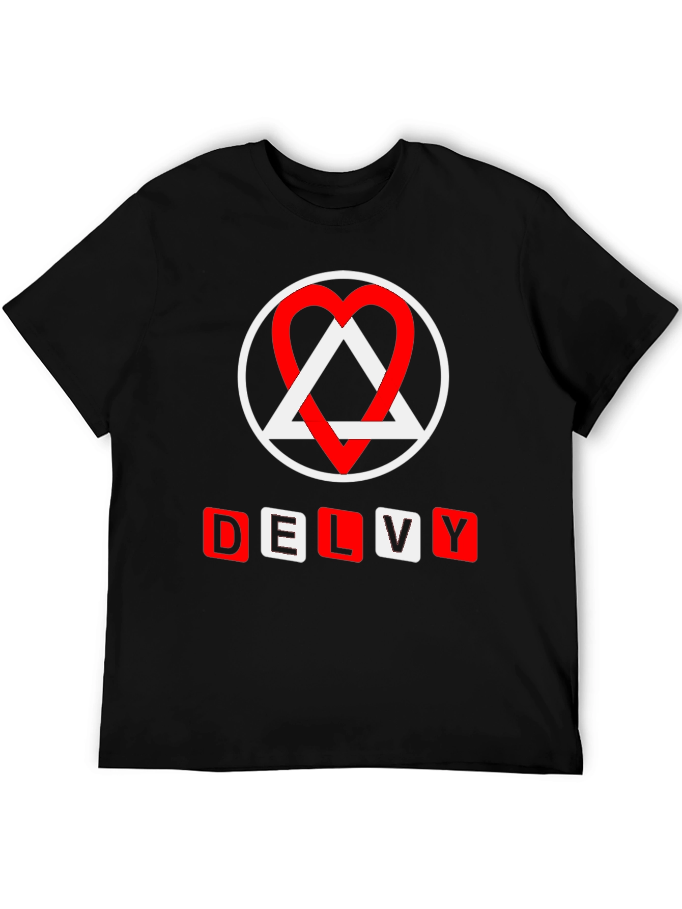 DELVY Graphic Tee - Circle Heart Triangle Design