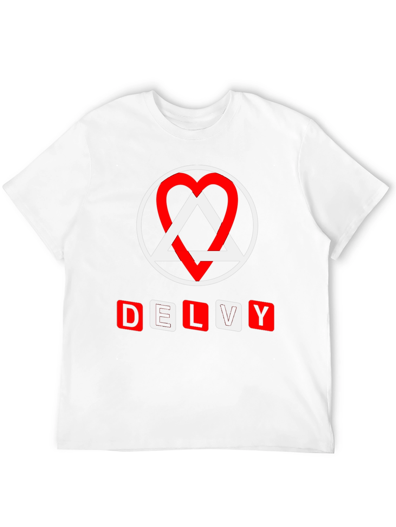 DELVY Graphic Tee - Circle Heart Triangle Design