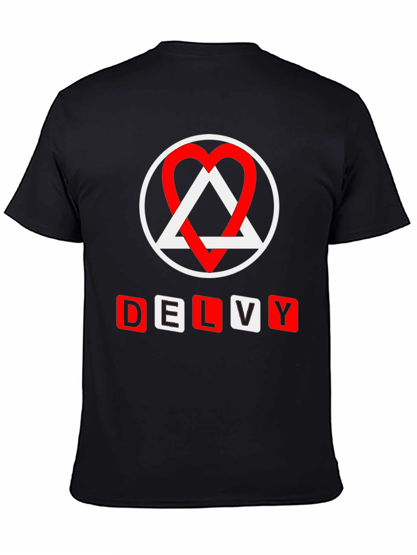 DELVY Graphic Tee - Circle Heart Triangle Design