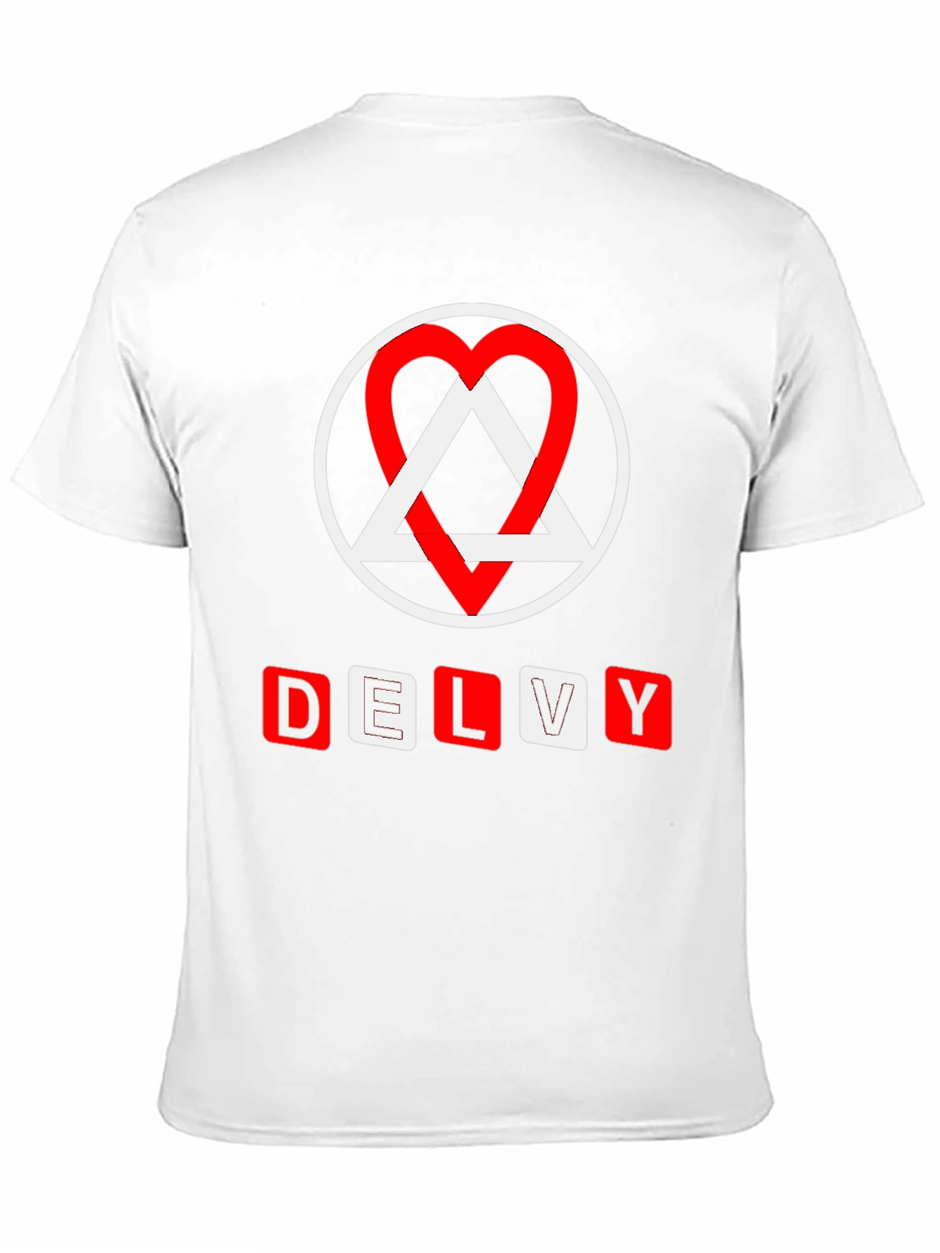 DELVY Graphic Tee - Circle Heart Triangle Design