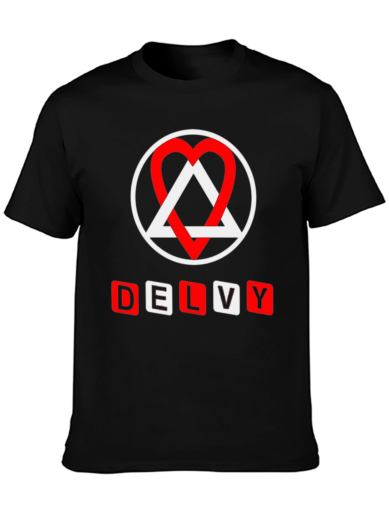 DELVY Graphic Tee - Circle Heart Triangle Design