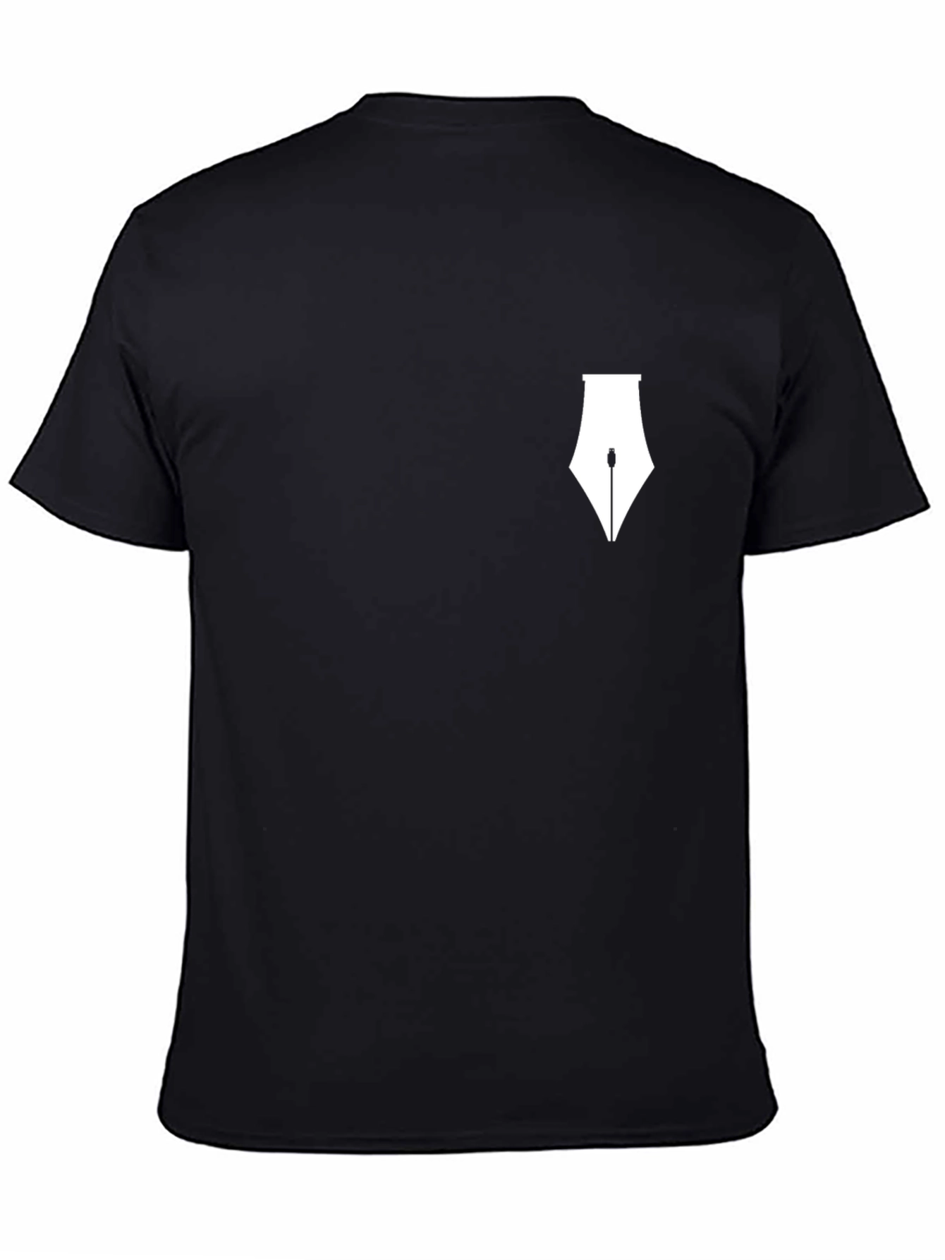 Modern Black T-Shirt with White Pen Design