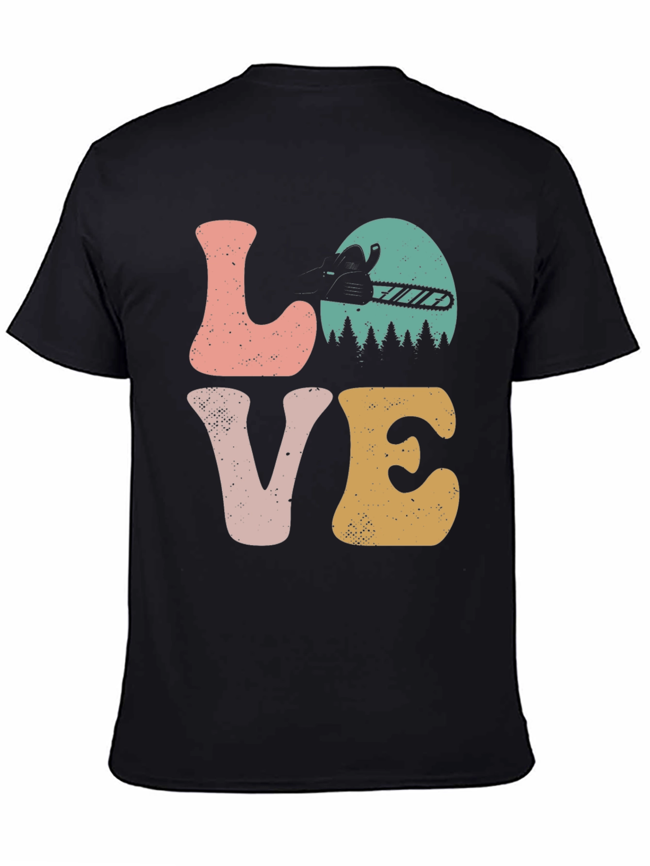 LOVE Chainsaw Retro Tee Lumberjack Gift