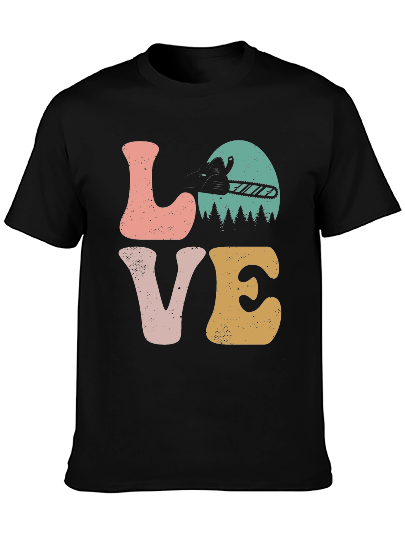 LOVE Chainsaw Retro Tee Lumberjack Gift