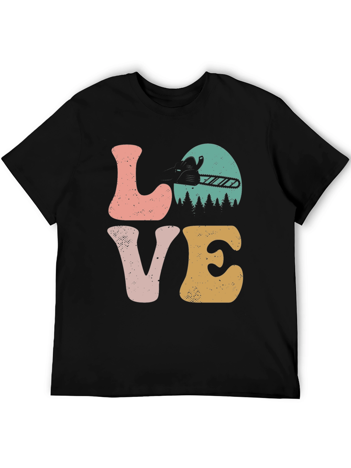 LOVE Chainsaw Retro Tee Lumberjack Gift