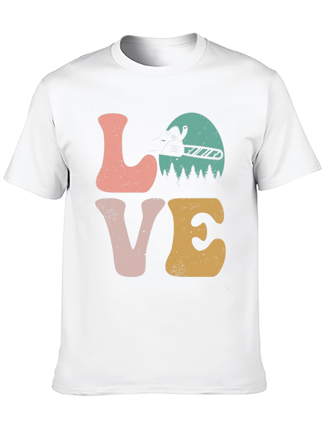 LOVE Chainsaw Retro Tee Lumberjack Gift