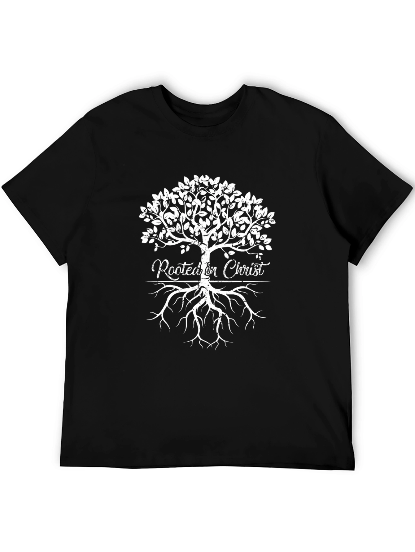 Rooted in Christ T-Shirt - Tree Graphic