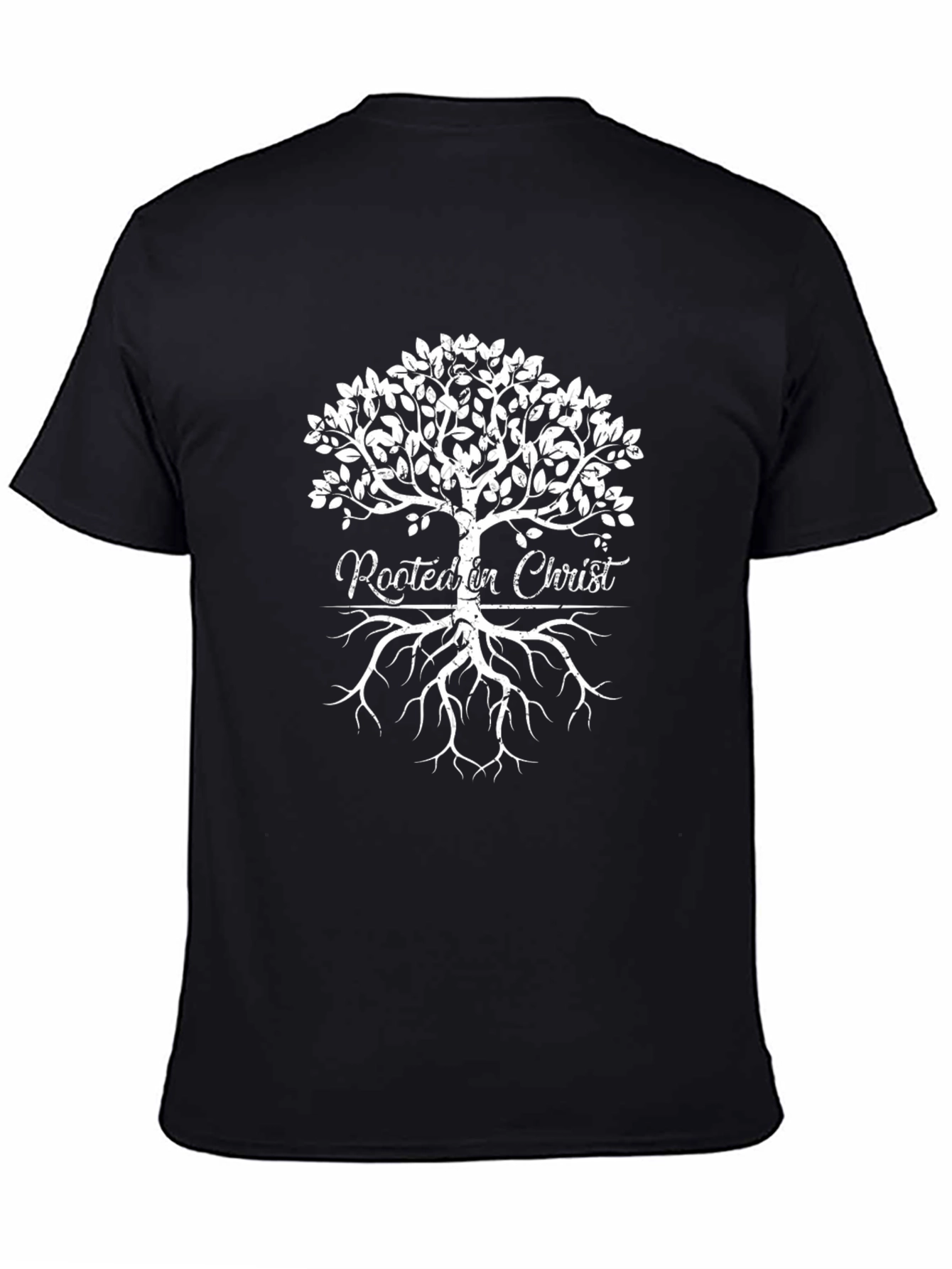 Rooted in Christ T-Shirt - Tree Graphic