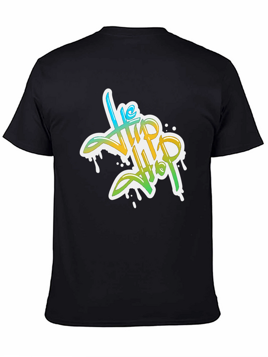 Stylish Hip Hop Graphic Print Black T-Shirt