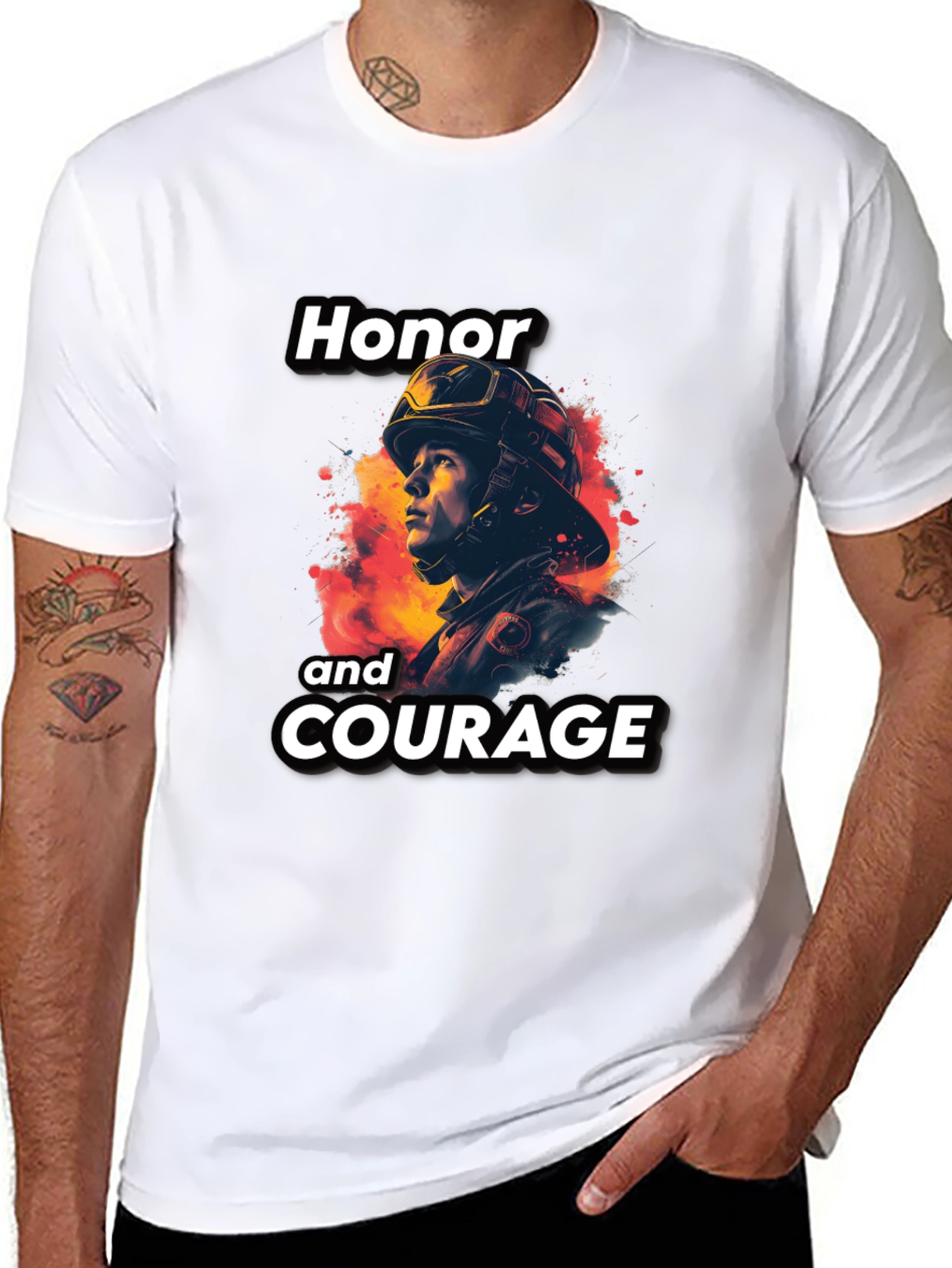 Honor and Courage Firefighter T-Shirt