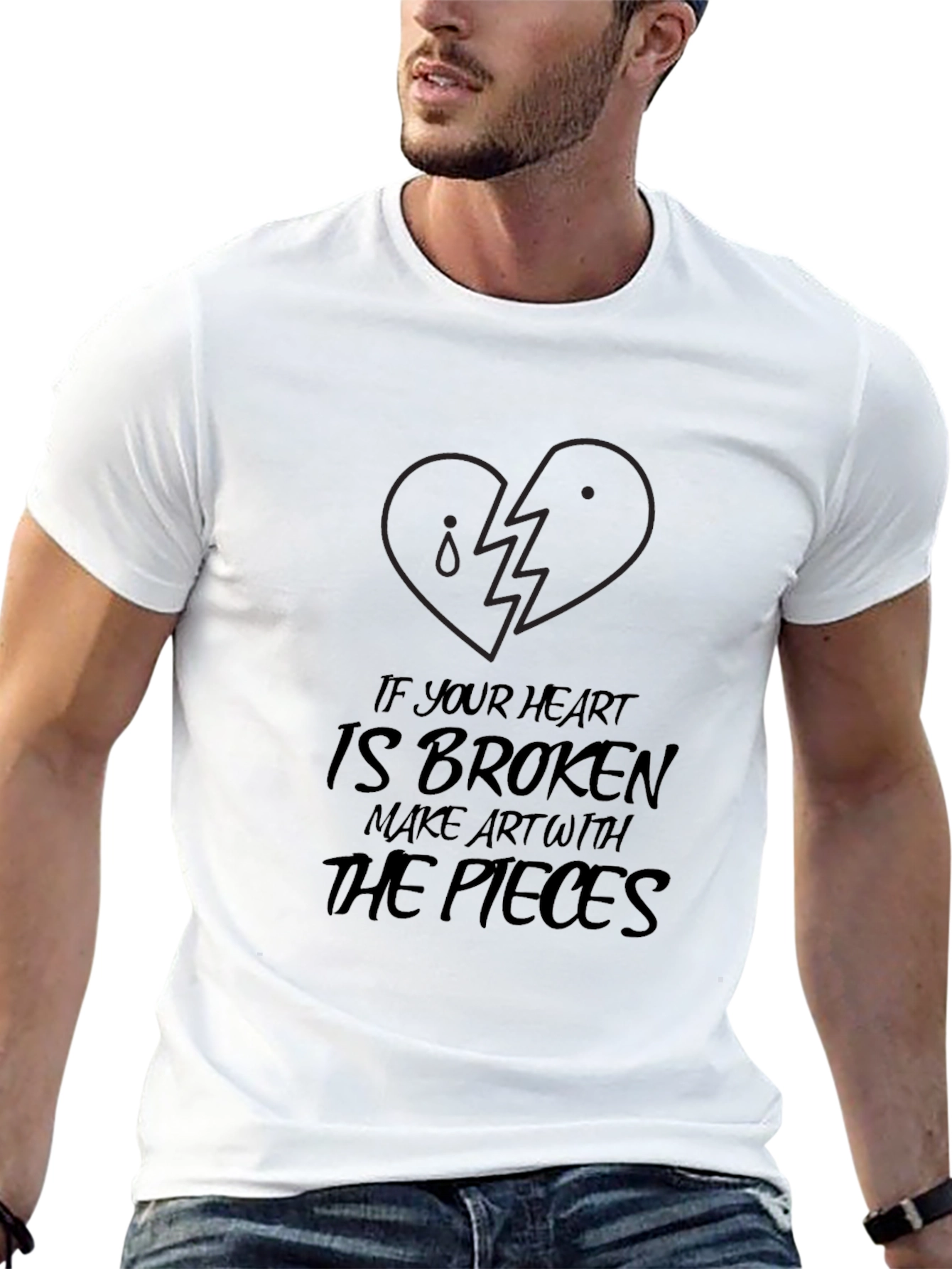 Broken Heart Art T-Shirt - Inspirational Design